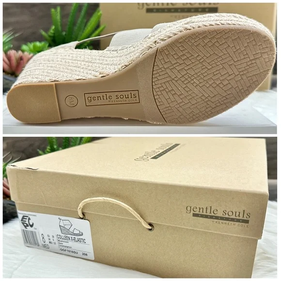❌SOLD❌NIB Gentle Souls Kenneth Cole Colleen X Elastic Espadrille Wedge Sandal - Picture 12 of 14